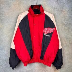 VTG 90s Detroit Red Wings Starter Jacket Mens Sz XL Red NHL Hockey Puffer Sports